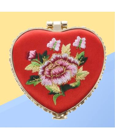 FOMIYES Mini Heart Pocket Makeup Mirror - 2-Sided Travel Mirror for Women & Girls in Red - Buy Online on GoSupps.com