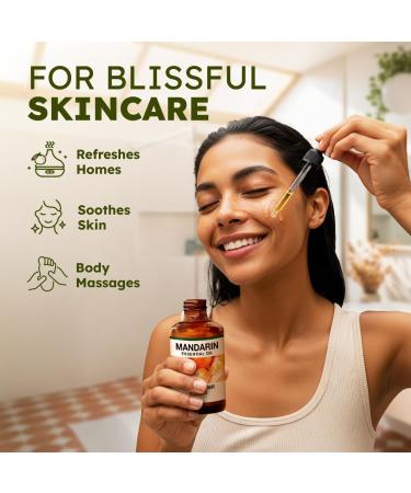 Mandarin Essential Oil for Diffuse & Orange Essential Oil for Diffuser Set - Aromatherapy Grade Essential Oils Set - 2X 4 Fl Oz - Kukka - Buy Online on GoSupps.com