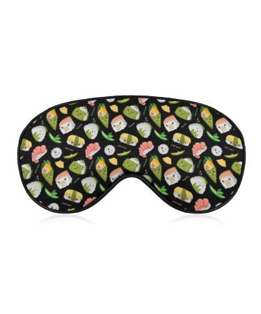 Kawaii Sushi Sleep Mask for Women Adjustable Sleeping Eye Shades Cover with Elastic Strap