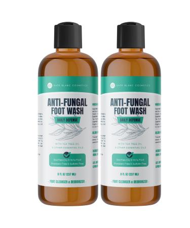 Kate Blanc Cosmetics Tea Tree Foot Wash with Peppermint (2-PACK - 8oz) All Natural & Made in The USA Foot Wash to Soften Callouses Stinky Feet and Athlete's Foot