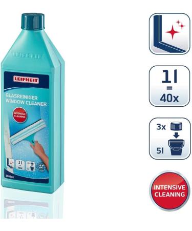 Leifheit Glass Cleaner Concentrate 1000 ml Leifheit Window Cleaner Liquid Glass Cleaner with Special Shine Alcohol Ensures Streak-Free Clean Windows - Buy Online on GoSupps.com