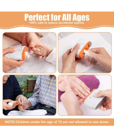 LOPHE 2 in 1 Electric Nail Clippers Cordless Rechargeable Automatic Nails Trimmer with LED Light and Nail Scraps Storage Safety Electric Fingernail Cutter for Adults Children and Elders White+ Orange - Buy Online on GoSupps.com