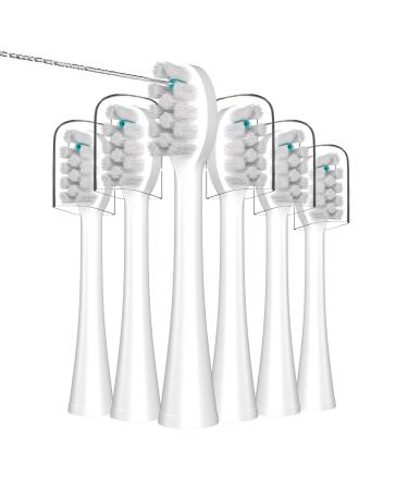 Replacement Flossing Toothbrush Heads with Covers for waterpik Sonic Fusion SF01/SF02 and Sonic Fusion 2.0 SF03/SF04 6 Count White