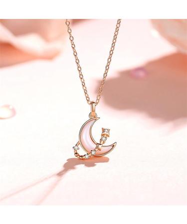 Necklace Star and Moon Surrounding Necklace New Silver Shell Clavicle Chain Fashion and Elegant Valentine's Day Gift for Girlfriend Ladies Necklace - Buy Online on GoSupps.com