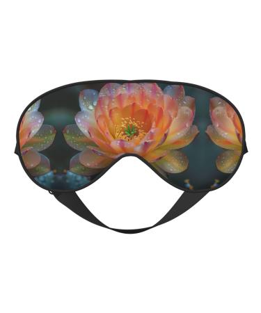 Cactus Floral Bloom Print Double-Sided Eye Mask Soft and Light Blocking for Enhancing Sleep Quality
