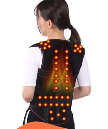 Self-Heating Vest Back Brace Support Belt Lumbar Support Back Brace For Lifting Back Pain Sciatica Scoliosis Herniated Disc Adjustable Support Straps XL