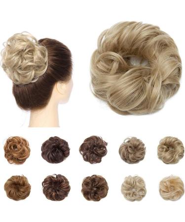 Blonde Messy Bun Scrunchie Hairpiece - Short Updo Hair Donut Extension 25g - Buy Online on GoSupps.com