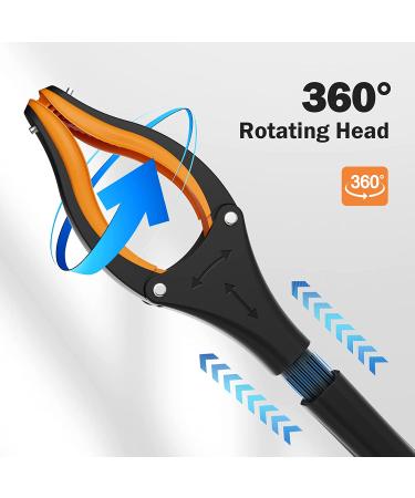 2 Pack 32 Folding Reacher Grabber Tool for Elderly - Wide Claw Opening Trash Picker with Magnetic Tip - Lightweight and Strong Grip - Buy Online on GoSupps.com