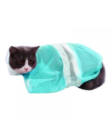 DONGKER Cat Bath Bag Cat Grooming Bag Adjustable Anti-bite Anti-scratch Restraint Bag for Cat Pet Bathing Nail Trimming Medicine Taking green