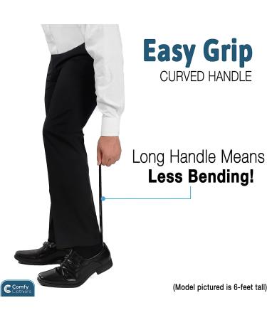 Comfy Clothiers 16.5-inch Long Handled Metal Shoe Horn - Heavy Duty Steel Shoehorn for Boots and Shoes - Buy Online on GoSupps.com
