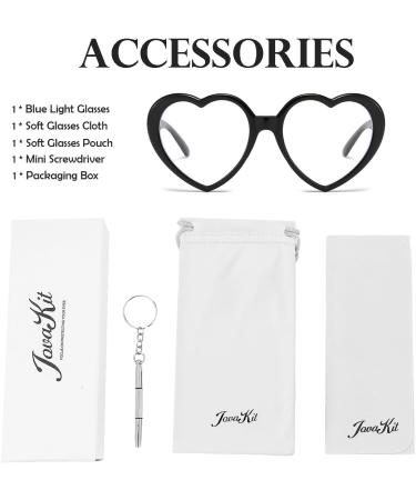 Shop JOVAKIT Heart Blue Light Glasses for Women | Vintage Red Heart Frame Computer Eyeglasses | Prevent Headache | Stylish & Comfortable 55mm - Buy Online on GoSupps.com