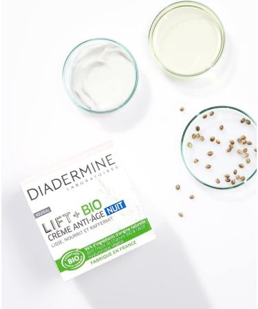 Diadermine - Lift+ Bio - Anti-Aging Night Face Cream - Smoothes Firms and Soothes - 99% ingredients of natural origin - Face Care - Anti-Aging Care - Certified ORGANIC - 50 ml Jar - Buy Online on GoSupps.com