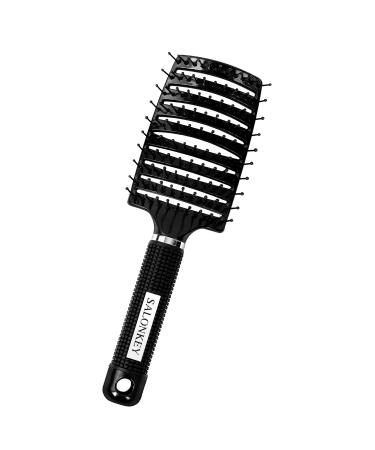 Professional Vented Styling Hair Brush Barber Hairdressing Styling Tools Fast Drying Hair Detangling Massage Brushes (BLACK)