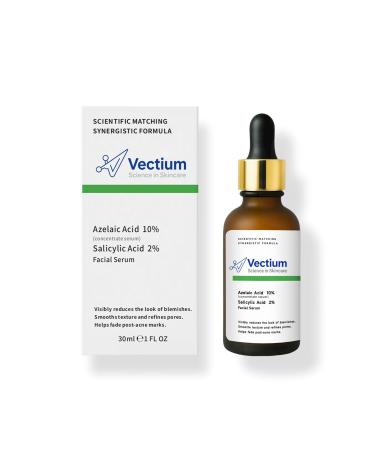Vectium Azelaic Acid 10% + Salicylic Acid 2% Facial Serum for Oily & Blemish-Prone Skin Daily Post-Breakout Care Lightweight Serum 30ml (1 Fl Oz) - Buy Online on GoSupps.com