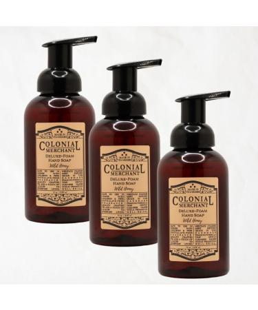 Colonial Merchant Foaming Hand Soap | Wild Honey Orange Blossom Amber & Honey | 3-Pack of 12oz Bottles | Non-Toxic | Moisturizing | Made in USA