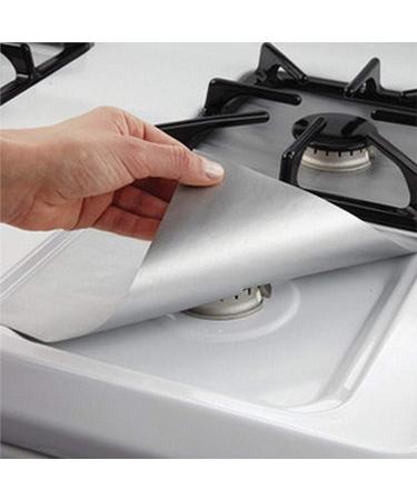 Universal Oven Stove Sheets Burner Liner Protector Reusable 2PCS Covers Kitchen Dining & Bar Drill Scrub Brush Pads (Silver One Size) Silver One Size - Buy Online on GoSupps.com