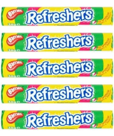 Barratt Refreshers Fruity Flavour Fizzy Sweets - 5 x 34g Candy Rolls Multipack - Buy Online on GoSupps.com