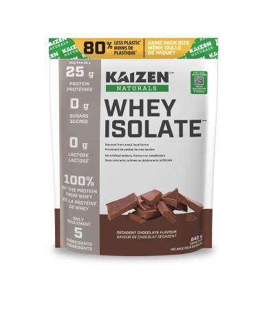 Kaizen Naturals Whey Isolate Decadent Chocolate 840g Pouch Chocolate 28 Servings (Pack of 1)