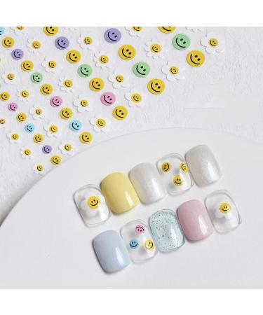 Flower Smile Nail Art Stickers - 3D Self-Adhesive Decals for Women, Girls, Kids - Buy Online on GoSupps.com