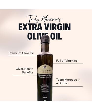 Truly Moroccan Extra Virgin Olive Oil Bottle 500ML | Rich In Antioxidants | Keto Friendly EVOO | Made With Pure Non-GMO Moroccan Olives - Buy Online on GoSupps.com