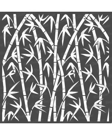 CrafTreat Bamboo Stencils for Painting on Wood  Canvas  Paper  Fabric  Wall and Tile - Bamboo Forest Stencils - 12x12 Inches - Reusable DIY Craft Stencils - Wall Stencils for Painting Large Pattern Bamboo Forest 12