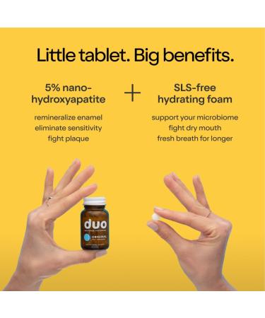 Duo Energy Toothpaste Tablets | Caffeine + B12 w/Nano-Hydroxyapatite (nHa) - Whitening Remineralize & Reduce Sensitivity | Sustainable & Plastic Free | Cinnamon Mint Chai 1 BTL/62 Tablet Energy 62 Count (Pack of 1) - Buy Online on GoSupps.com