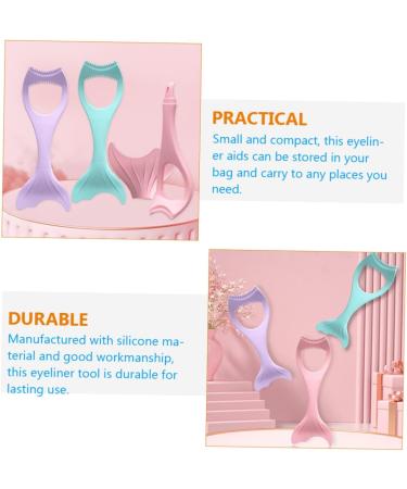 Beavorty Makeup Applicator 4pcs Mascara Brush Makeup Mascara Silicone Makeup Brush Women Silicone Eyeliner Imprint Shield 1 count (Pack of 1) Violetx4pcs - Buy Online on GoSupps.com