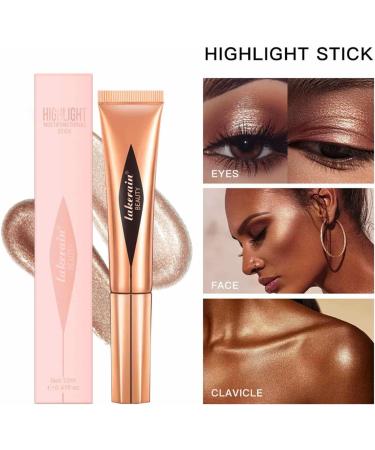 Highlighter Stick | Cheek Liquid Makeup Versatile Highlighter Makeup Stick Adds Shimmer Blends Effortlessly Highlighter Contouring for Cheeks Littryee High Gloss Liquid 03# - Buy Online on GoSupps.com
