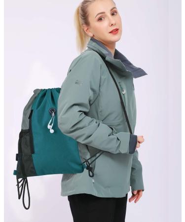 LIVACASA Waterproof Drawstring Backpack with USB Port and Headphone Hole - Grey/Blue - Buy Online on GoSupps.com