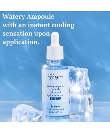 MAKEP:REM Safe me Relief Watery Ampoule - Lightweight Quick Absorbing Facial Ampoule for Oily & Dry Skin - 50ml - Buy Online on GoSupps.com