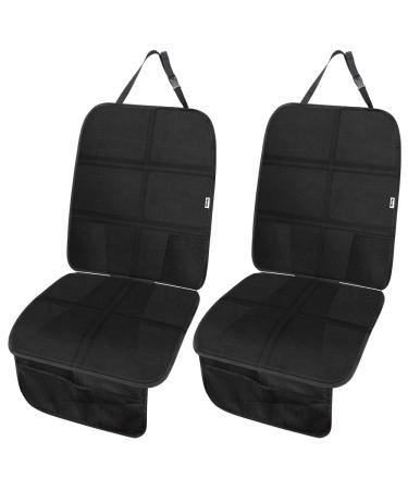 Rovtop 2 Piece Car Seat Cover Car Seat Protector with Organiser Universal for Baby and Toddler Car Seats Child Seat Cover (Black)