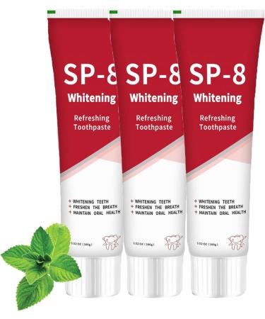 Probiotic Toothpaste Sp-8, Ultra Whitening Toothpaste Sp-8, Fresh Breath, Deep Cleaning Toothpaste, Oral Care, 3 Pcs