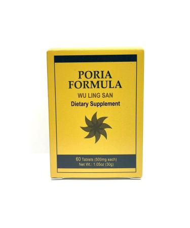Poria Formula - Wu Ling San Herbal Supplement Helps Promote The Urinary System and Strengthens The Spleen 60 Tablets 500mg/each Made in USA