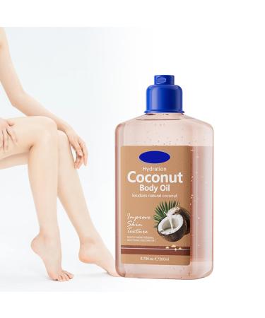 Bploar Body Oil Nourishing Body Oil Radiant Glow for Dry Skin Non-greasy Body Care After Shower for Smooth Hydrated Skin (260ml Coconut)