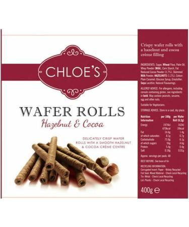 Chloe's Hazelnut & Cocoa Wafers 400g - Buy Online on GoSupps.com
