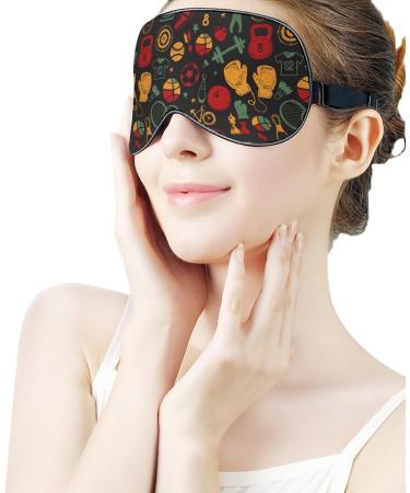 Colorful Sport Pattern Sleep Mask | Adjustable Eye Cover for Sleeping | Blocks Light for Night Travel Nap | Men Women - Buy Online on GoSupps.com
