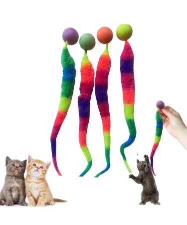 Guuiesmu wobbly ball for cats typed wobbly ball for cats wobbly balls for cats cat toys ball funny cat toys bouncy ball interactive toys for cats bouncy ball (4PCs)