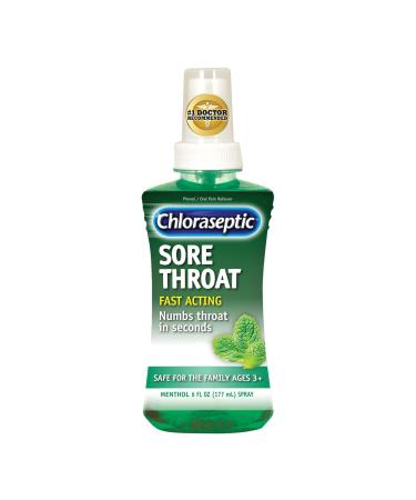 Chloraseptic Sore Throat Spray Sugar Menthol Flavor 6 Fl Oz Sugar Free Menthol 6 Fl Oz (Pack of 1)