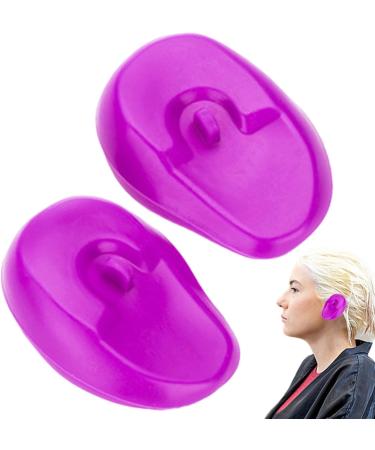 Hair Dye Ear Cover Ear Shield Earmuffs Protective Cover | Reusable Ear Protectors Silicone Hair Perm Shield Waterproof Hair Dye Earmuffs Hair Styling Tools Purple - Buy Online on GoSupps.com