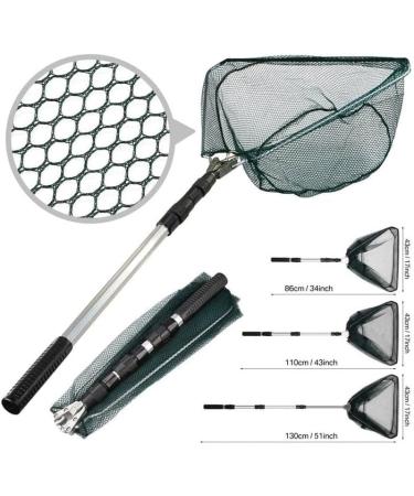 Telescopic Folding Fishing Landing Net 1.9m Pole Collapsible Extensible Aluminum long Handle Stainless Steel Triangular For Bird Fish Catch Aquarium Ponds Floating Objects Carp Trout - Buy Online on GoSupps.com