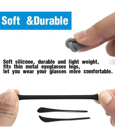 10 Pairs of Silicone Anti-Slip Covers | Slipproof Glasses Hinge Repair & Replacement Accessories for Thin Metal Sunglasses (Black & Transparent) - Buy Online on GoSupps.com
