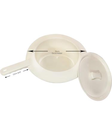 Medi-Inn Reusable Plastic Bedpan with Lid - Round 16 Pieces | International Shipping Available - Buy Online on GoSupps.com