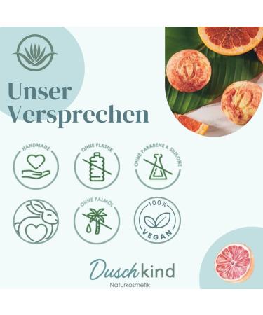  Duschkind Set of 3 solid shampoos (blood orange lemongrass and turmeric seaweed) Can be used as shower gel conditioner and shaving cream Vegan formula Recyclable packaging - Buy Online on GoSupps.com