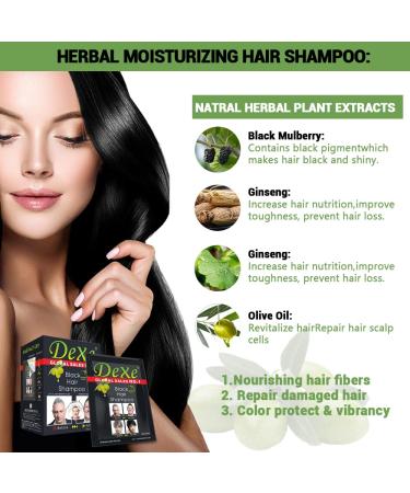 10 PCS Black Hair Shampoo Dye - Instant Easy Use Natural Ingredients | Long-Lasting Black Color for Men & Women - Buy Online on GoSupps.com