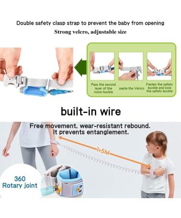 Eidyer Anti Lost Safety Wrist Link Belt for Kids - Adjustable 1.5M Orange Toddler Harness Leash with Security Lock - Buy Online on GoSupps.com