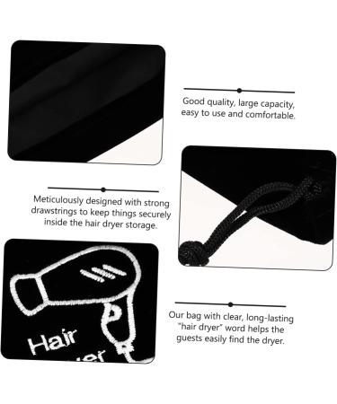 DRESSOOS 4 Pcs Hair Dryer Storage Bag Dryer Portable Purse Organizer Pouches Tool Suitcases Flannel Black - Buy Online on GoSupps.com