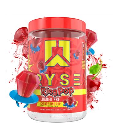 Ryse Core Series Loaded Pre | Pump, Energy, Strength | L-Citrulline, Beta Alanine, L-Theanine, Caffeine, Thinkamine | 30 Servings (Cherry Ring Pop) Official Ring Pop Cherry 438 Gram (Pack of 1)