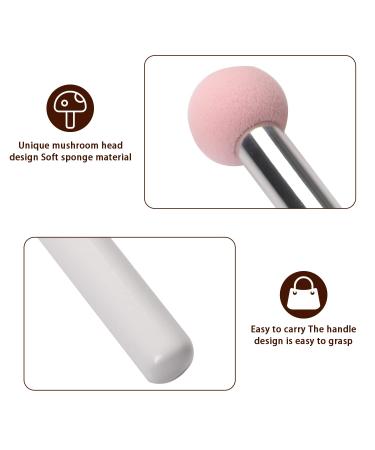 6 Pcs Mushroom Makeup Sponges with Handle & Brushes for Women - Pink - Buy Online on GoSupps.com