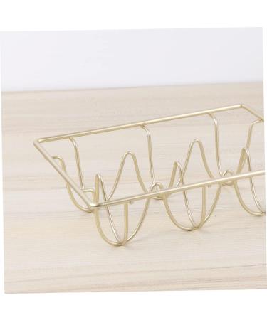 Mikikit Decorative Egg Holder Stackable Egg Holder for Refrigerator Egg Tray Wrought Iron Represent Golden 12*8CM - Buy Online on GoSupps.com