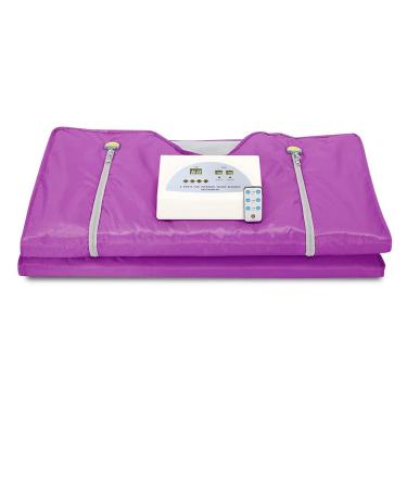 SHANG-JUN 2 Zone Heating Sauna Blanket Weight Loss Body Shaper Professional Detox Therapy Anti-Aging Home (Color : Purple)